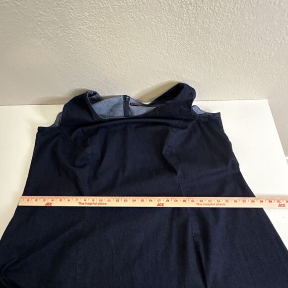 Jessica London Plus Size 30 Dark Blue Denim Maxi Dress Stretch Cottage Core - Picture 6 of 6